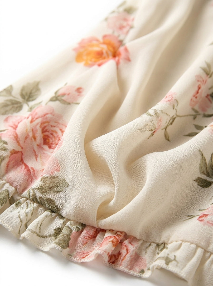 White Floral Ruched Sweetheart Midi Dress for Wedding Guest