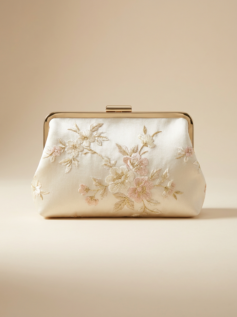 Embroidered Silk Evening Clutch