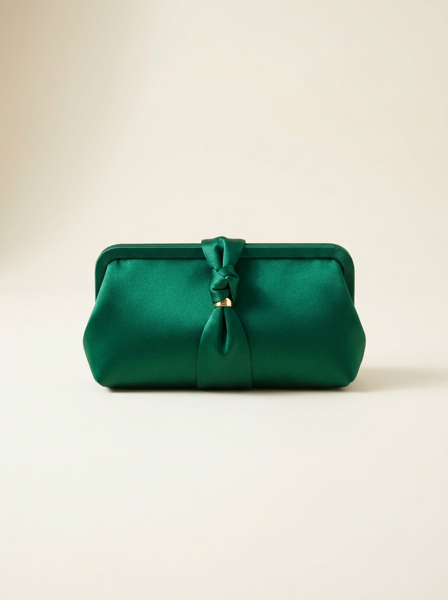 Satin Knot-Closure Clutch