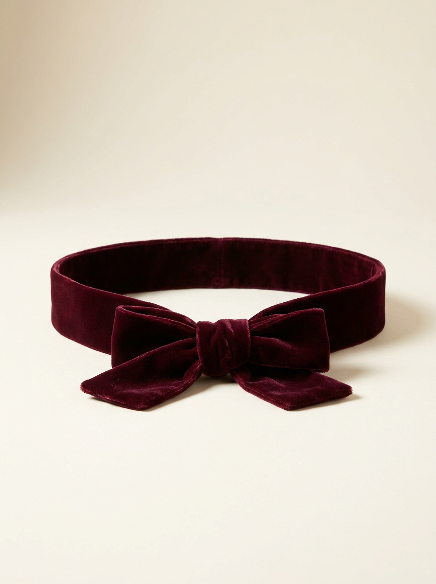 Velvet Bow Waist Belt