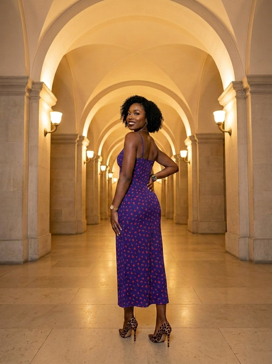 Kokodress Polka Dot Spaghetti Strap Tie-Front Maxi Dress for Vacation