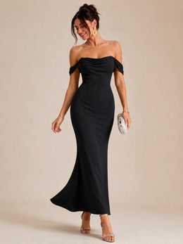 KoKodress Teal Ruched Mermaid Maxi Dress for Wedding Guest