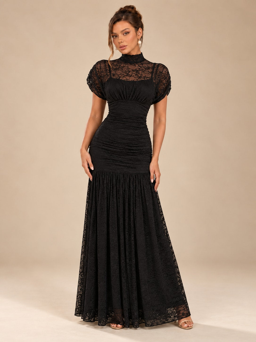 Black Lace Mermaid Dress for Formal & Wedding Guest