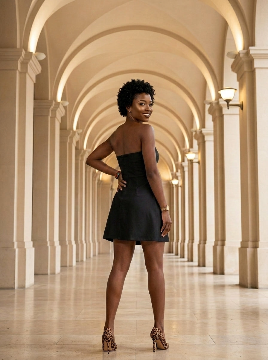 Kokodress Strapless Mini A-Line Dress for Cocktail & Prom