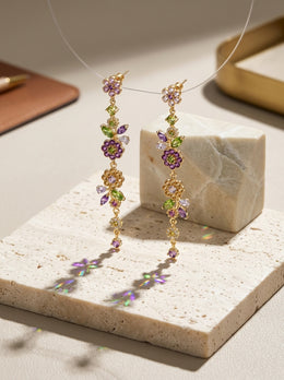 KoKodress Floral Vine Multi-Color Drop Earrings Cocktail