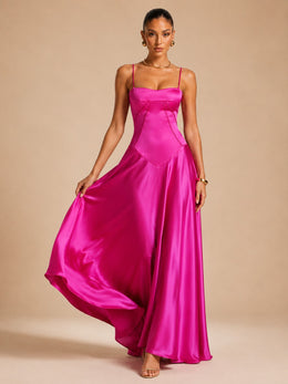 KoKodress Ombre Satin Maxi Dress for Wedding Guest