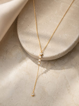 KoKodress Party Gold-Tone Y-Shaped Lariat Necklace with Crystals