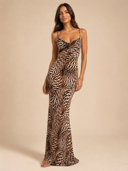 KoKodress Spaghetti Strap Ruched Maxi Dress for Wedding Guest