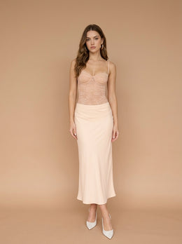 KoKodress Lace Bustier Slip Maxi Dress for Wedding Guest & Formal