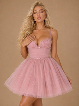 KoKodress Sweetheart Corset Tulle Mini Dress for Cocktail & Prom
