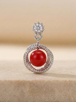 KoKodress Silver-Tone Crystal & Pearl Open Circle Drop Earrings Wedding