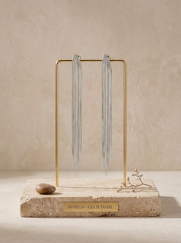 KoKodress Sleek Gold-Tone U-Shape Chain Fringe Earrings