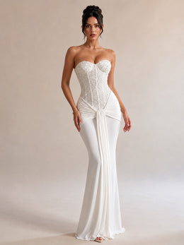 KoKodress Beaded Corset Maxi Dress for Formal