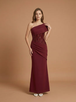 KoKodress One-Shoulder Sequin Corset Maxi Dress for Gala
