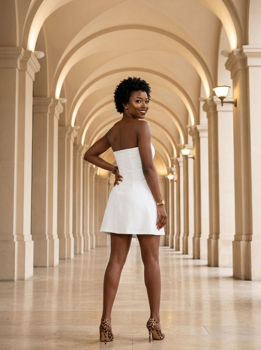 Kokodress Strapless Mini A-Line Dress for Cocktail & Prom
