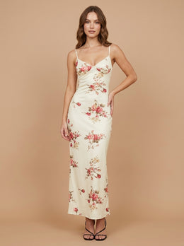 KoKodress Floral Embroidered Slip Maxi Dress for Wedding Guest