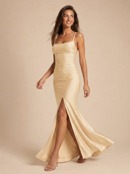 KoKodress Shimmer Ruched Slit Maxi Dress for Prom & Gala
