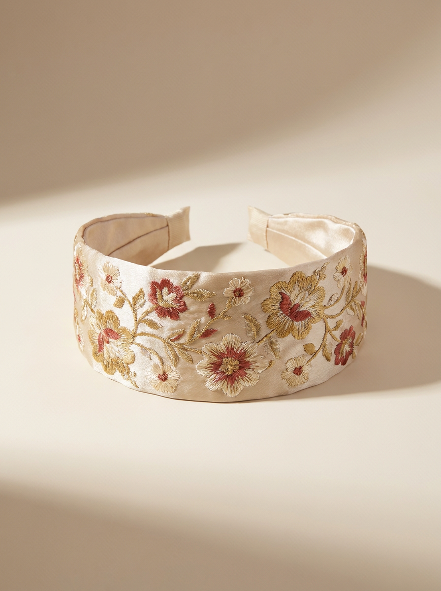 Embroidered Silk Headband