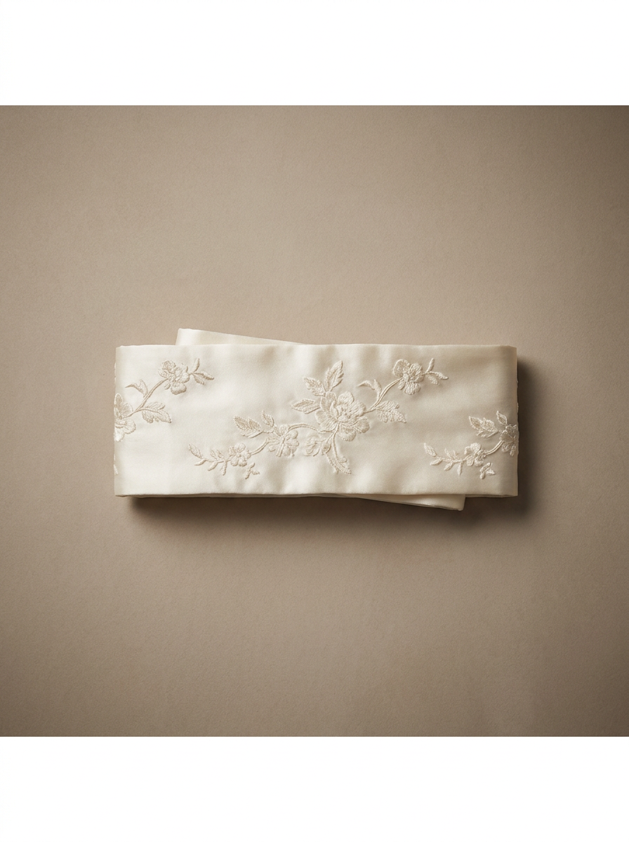 Embroidered Silk Waist Sash