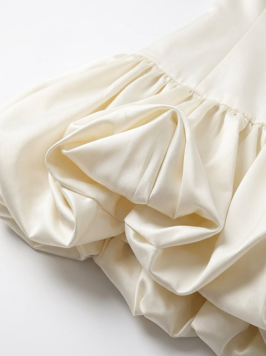 KoKodress Strapless Satin Corset Bubble Hem Mini Dress for Party | detail-10.jpg