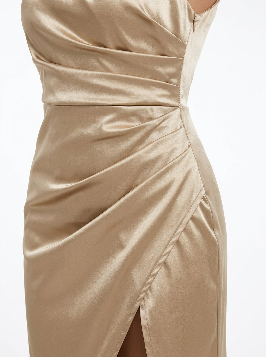 KoKodress Satin High Neck Ruched Maxi Dress for Formal | detail-12.jpg