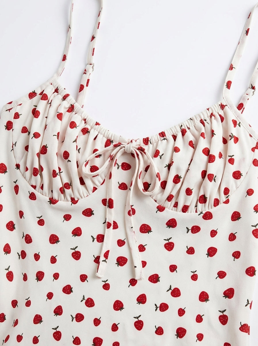 KoKodress Polka Dot Strap Tie-Front Maxi Dress for Vacation | detail-8.jpg