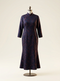 Plus Size Plum Blossom Brocade Long Qipao - Kokodress AI product design render