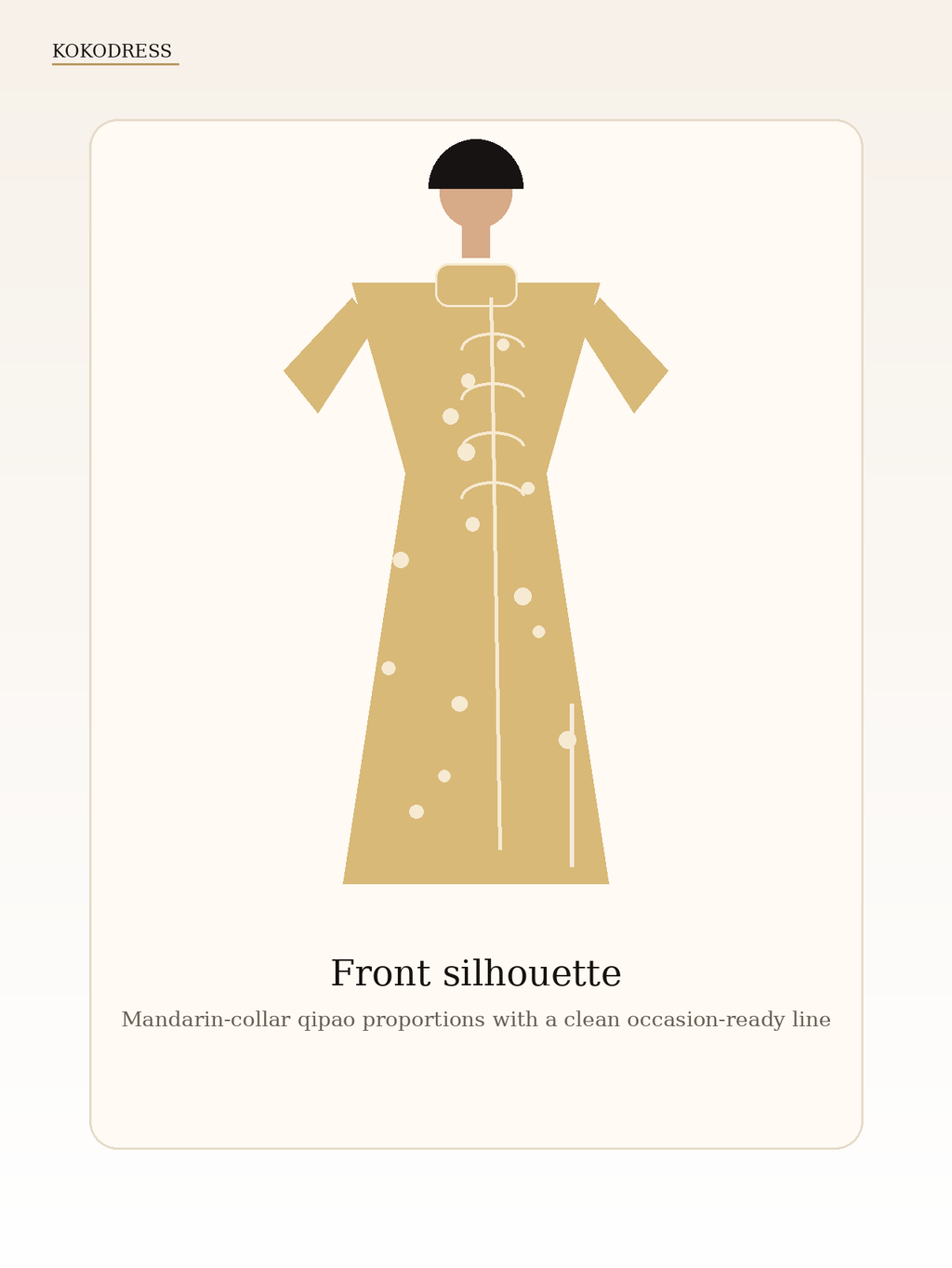 Mulberry Silk Tea Ceremony Long Qipao - Kokodress qipao view 2