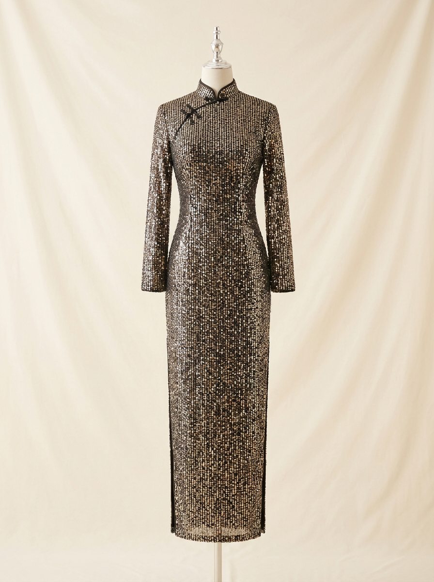 Sequined Chinese Evening Qipao